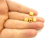 4 Gold Tube Beads Gold Plated Beads 8x6mm  G6860