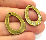 4 Drop Charms Antique Bronze (29x22mm) G14115
