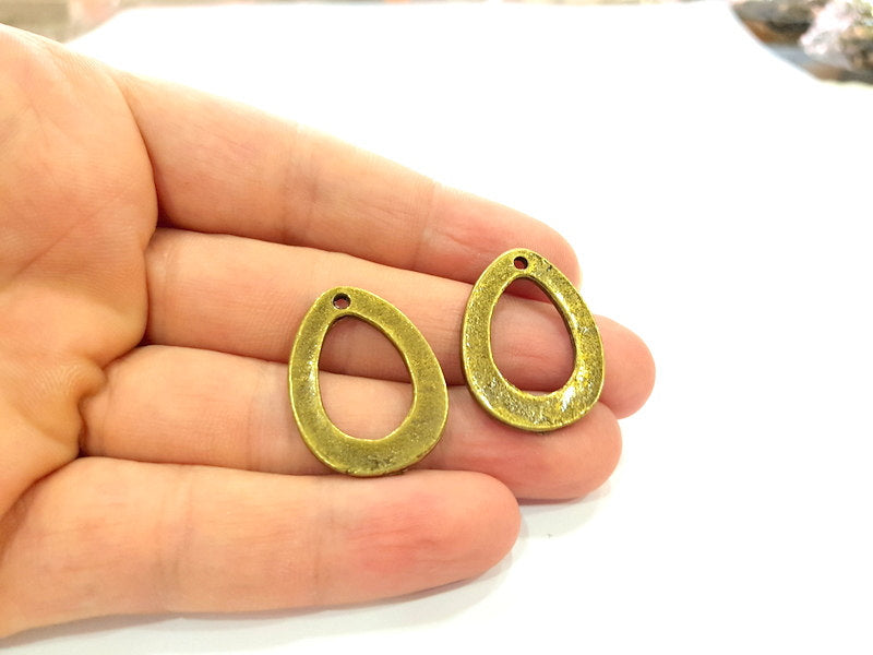 4 Drop Charms Antique Bronze (29x22mm) G14115