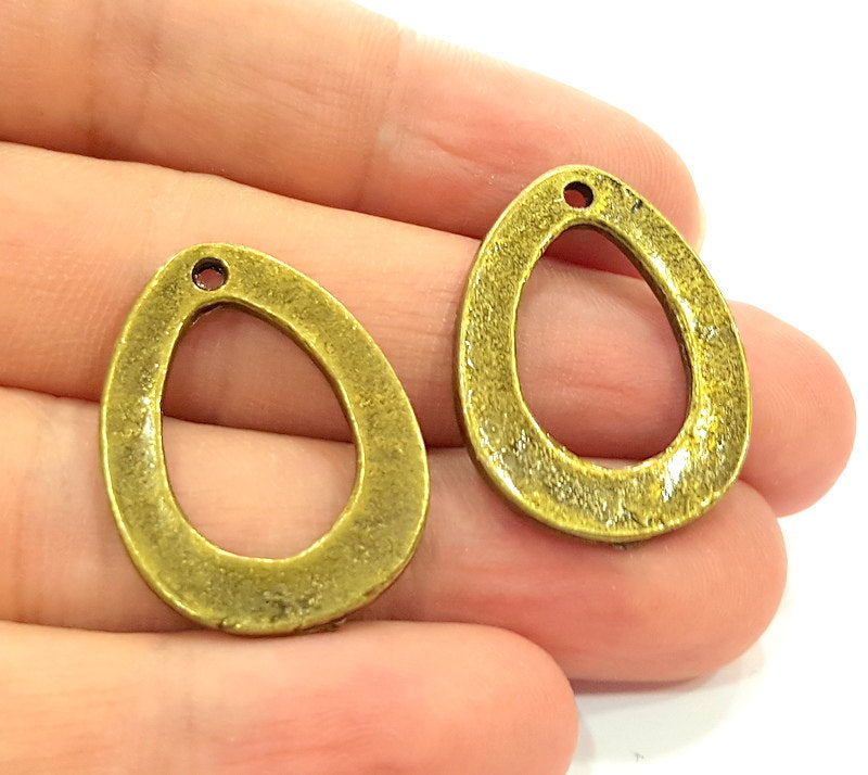 4 Drop Charms Antique Bronze (29x22mm) G14115