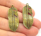 4 Feather Pendant Antique Bronze Tone (40x15mm) G6328