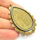 Antique Bronze  Pendant Blank Findings Bezel Settings (45x30mm blank)  G8300