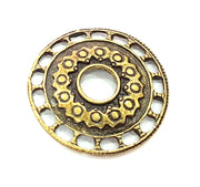 2 Medallion Pendant Antique Bronze Pendant  (39mm) G11801