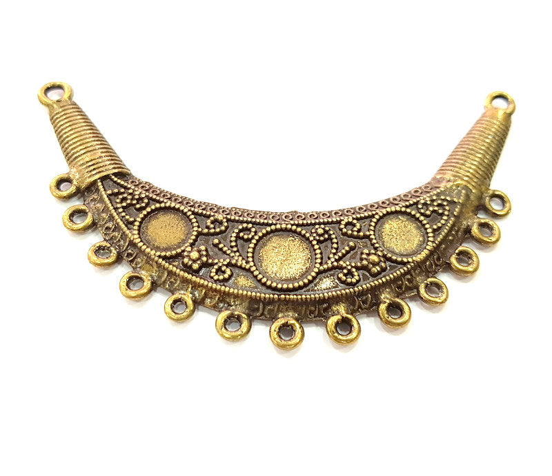 Tribal Pendant  Antique Bronze Tone Collar Pendant  (89x27mm) G6348