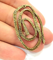 2 Antique Bronze Pendant Medallion Pendant  (50x30mm) G6353