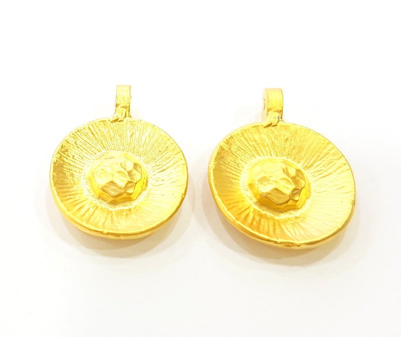 2 Gold Charm Gold Plated  Charms (18mm)  G6865