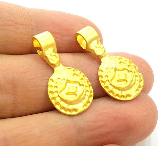 4 Gold Charm Gold Plated  Charms (27x14mm)  G6868