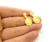 4 Gold Charm Gold Plated  Charms (27x14mm)  G6868