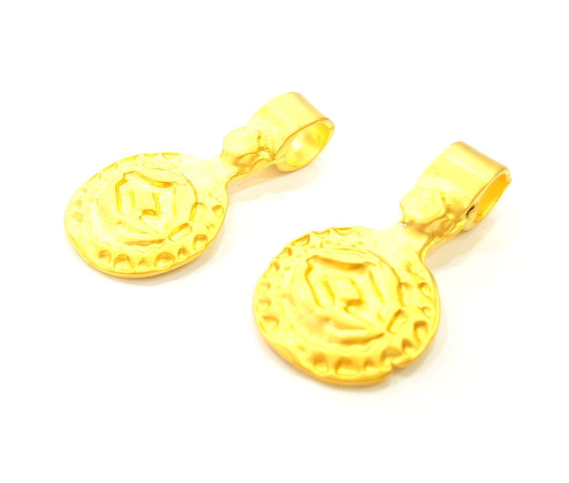4 Gold Charm Gold Plated  Charms (27x14mm)  G6868