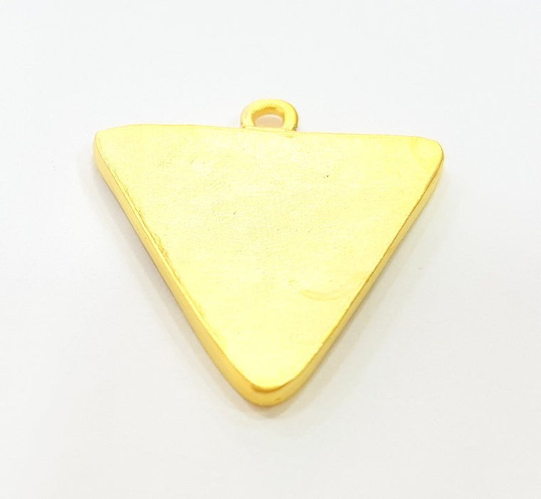 2 Gold Pendant Gold Plated Triangle Pendant (28mm)  G6869