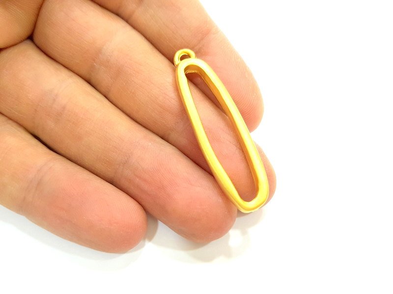 2 Gold Pendant Gold Plated Pendant (44x12mm) G6870