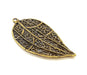 2 Antique Bronze Leaf Pendant   (40x22mm) G6880