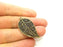 2 Antique Bronze Leaf Pendant   (40x22mm) G6880