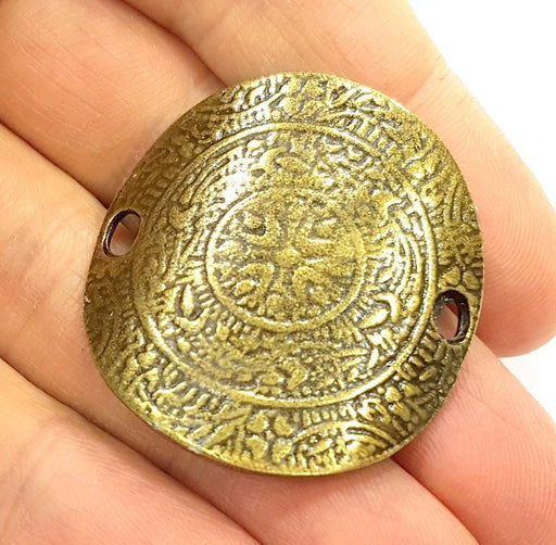 2 Antique Bronze Pendant  Necklace Connector (39x36mm) G6882