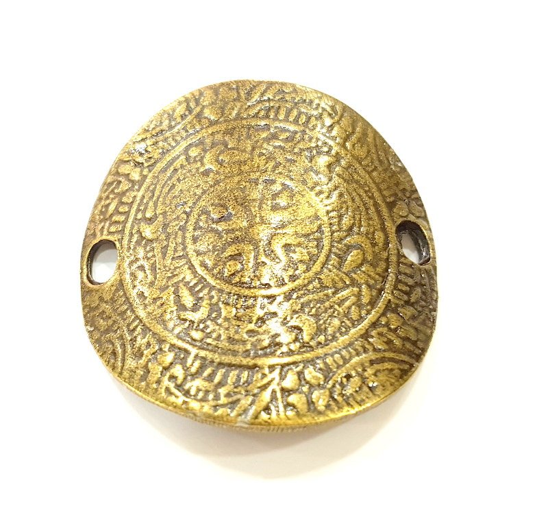 2 Antique Bronze Pendant  Necklace Connector (39x36mm) G6882
