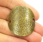 2 Antique Bronze Pendant  Necklace Connector (39x36mm) G6882