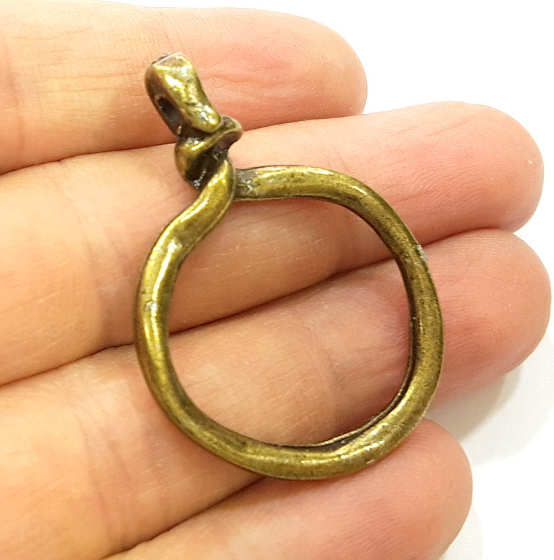 2 Antique Bronze Pendant Antique Bronze Knot Pendant  (43x30mm) G6890