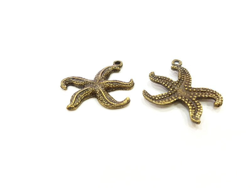 4 Antique Bronze Charm Antique Bronze Starfish Charm (28mm) G6894