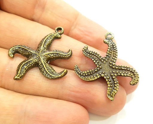 4 Antique Bronze Charm Antique Bronze Starfish Charm (28mm) G6894