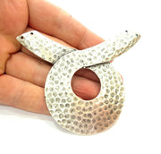 Silver Pendant Antique Silver Collar Pendants Antique Silver Plated Pendants (89x57mm)  G6918