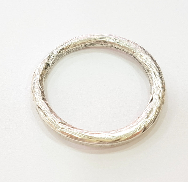 2 Silver Pendant Antique Silver Circle Pendants  (32mm)  G6921
