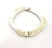 4 Silver Pendant Antique Silver Plated Circle Pendants (30x27mm)  G15932