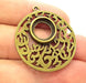 2 Pendant Blank Bezel Settings Base Blank Antique Bronze   Necklace Blank Mountings (12mm blank)  G6367