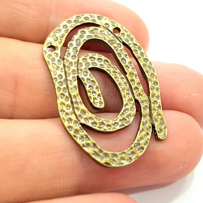 2 Antique Bronze Connector Pendant Tribal Pendant  (38x24mm) G6379