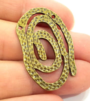 2 Antique Bronze Connector Pendant Tribal Pendant  (38x24mm) G6379