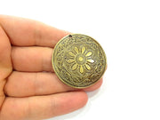 Ethnic Pendant Tribal Pendant Antique Bronze  Medallion Pendant   (46mm) G6382