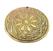 Ethnic Pendant Tribal Pendant Antique Bronze  Medallion Pendant   (46mm) G6382