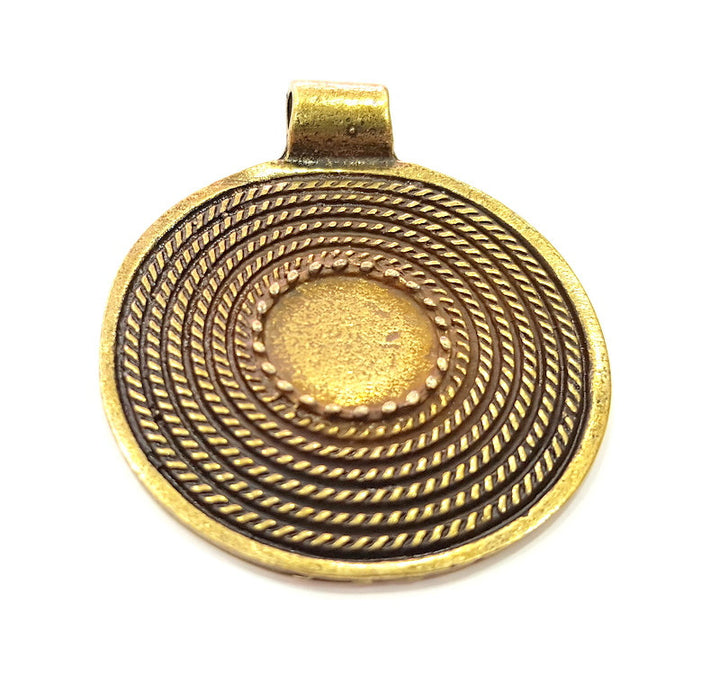 Antique Bronze Pendant  Blank Bezel Settings Base Blank  Tribal Pendant  Necklace Blank Mountings (52mm )  G8801