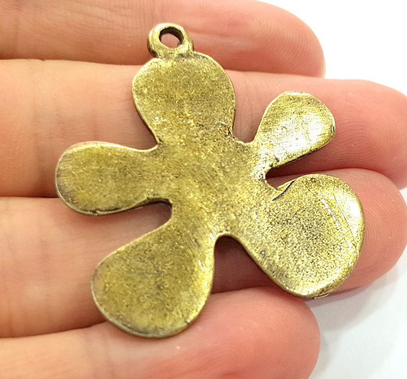 2 Antique Bronze Pendant   (40mm) G6386