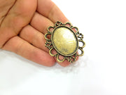 2 Antique Bronze Pendant  Blank Bezel Settings Base Blank  Tribal Pendant  Necklace Blank Mountings (57x49mm )  G6391
