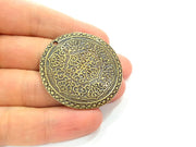 Antique Bronze Tribal Pendant Ethnic Pendant  Medallion Pendant   (46mm) G6393