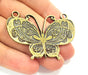 2 Antique Bronze Butterfly Pendant   (69x41mm) G6394