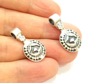 6 Tribal Charms Ethnic Charms Antique Silver Plated Charms (28x14mm) G6934