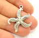 2 Silver Charms Antique Silver Starfish Charms (28mm) G6937