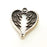 4 Silver Pendant Antique Silver Plated Heart Wings Pendants (28x22mm)  G6944