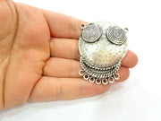 Silver Pendant Connector Antique Silver Plated Pendants (57x43mm)  G6947