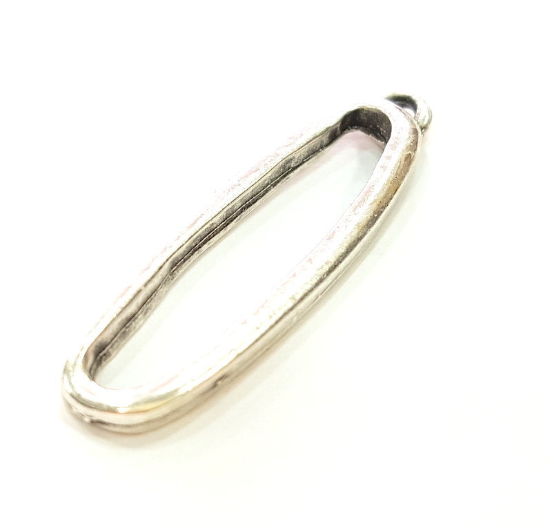 4 Silver Pendant Antique Silver Plated Pendant (44x13mm) G13929