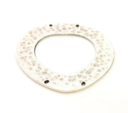 2 Silver Pendant Antique Silver Circle Pendants (43x41mm)  G8638