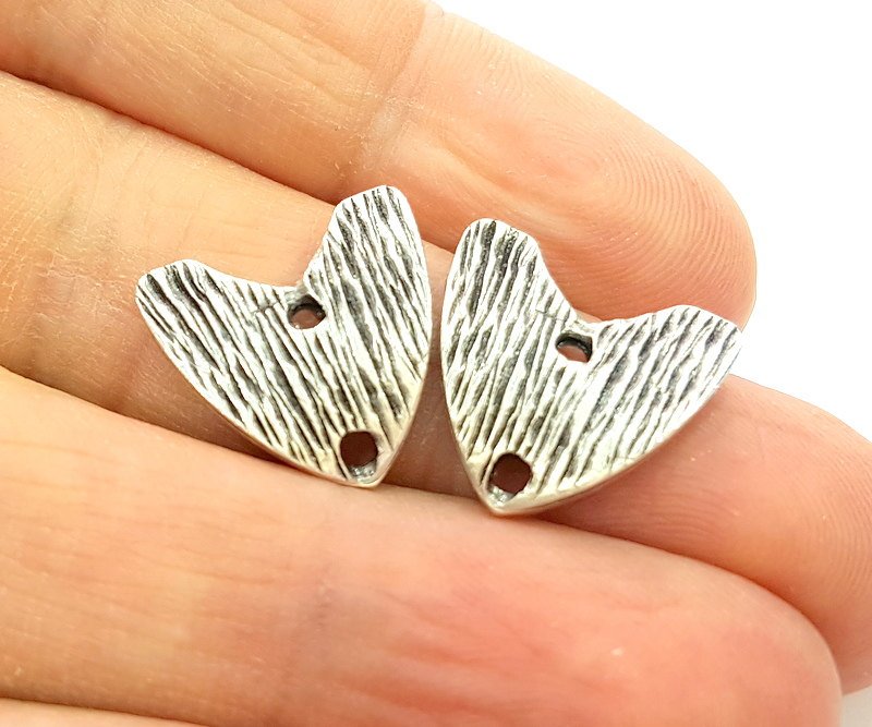 6 Silver Pendant Connector Antique Silver Plated Pendant (17x17mm) G8636