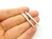 50 Silver Charm Pendant Antique Silver Plated Pendants (39x4mm)  G6976