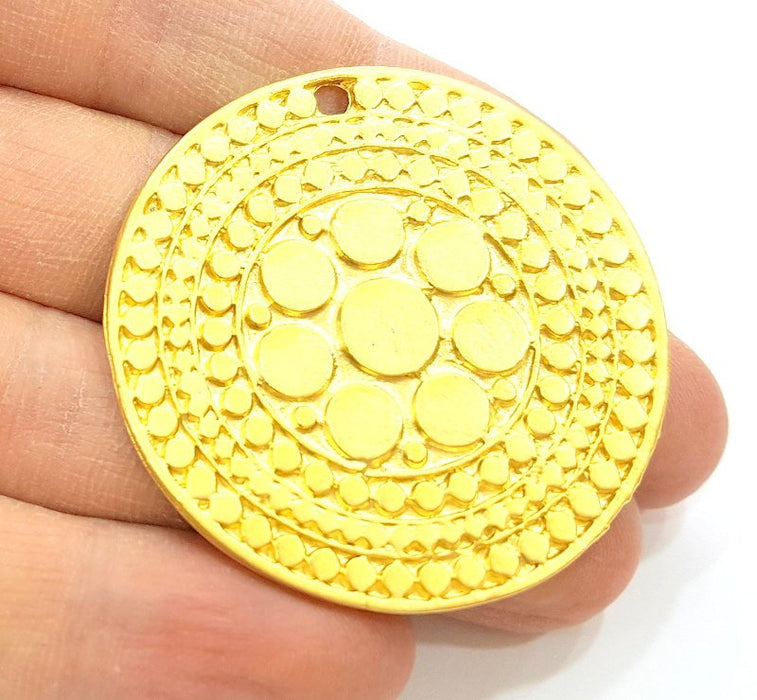 Gold Pendant Gold Plated Pendants Medallion Pendant (48mm)  G7034