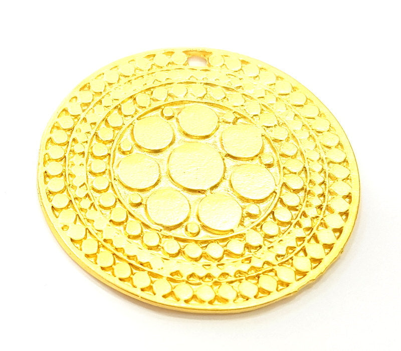 Gold Pendant Gold Plated Pendants Medallion Pendant (48mm)  G7034