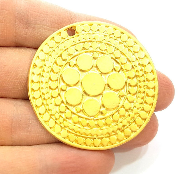 Gold Pendant Gold Plated Pendants Medallion Pendant (48mm)  G7034