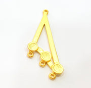 2 Gold Pendant Gold Plated Connector Pendant (46x18mm)  G7036