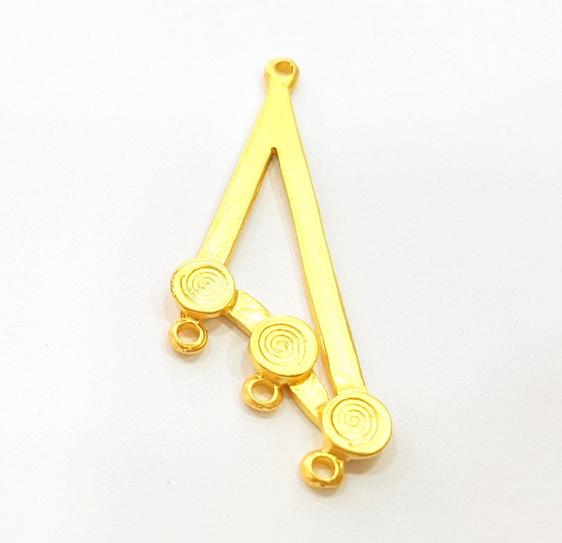 2 Gold Pendant Gold Plated Connector Pendant (46x18mm)  G7036