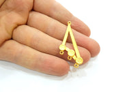 2 Gold Pendant Gold Plated Connector Pendant (46x18mm)  G7036